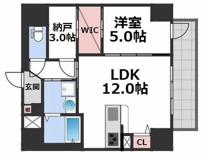 La CASA 上汐【3階】の間取り