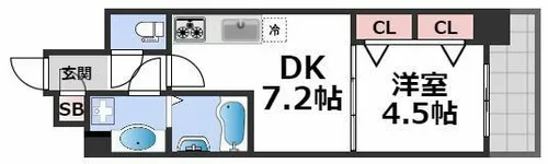 Gioia Namba【2階】の間取り