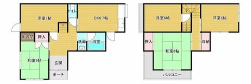 大阪府富田林市川向町【一戸建】の間取り