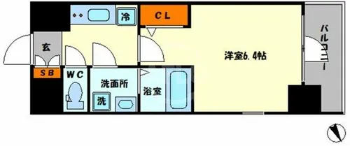 エスリード阿波座プライムコート【2階】の間取り