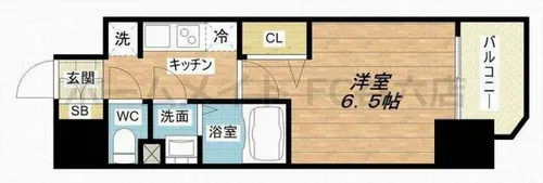 プレサンスOSAKA DOMECITYビーツ【9階】の間取り