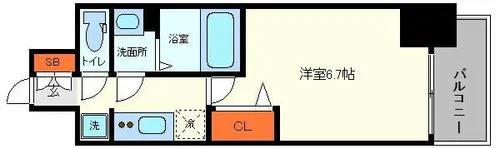 プレサンス立売堀ベルヴィル【11階】の間取り