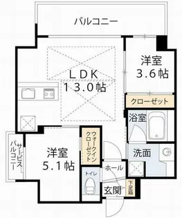 ノルデンタワー南森町アドバンス【17階】の間取り