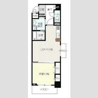 ラトレ白鳥【6階】の間取り