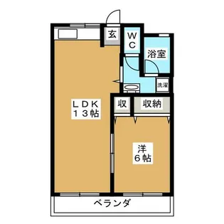 1LDKの間取り画像