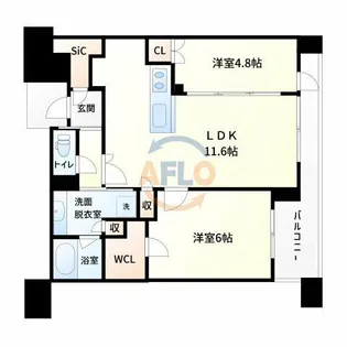 シエリアタワー中之島【34階】の間取り