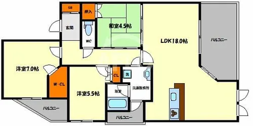 CITY SPIRE夕陽丘【2階】の間取り