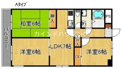 ヒルポイント住吉【4階】の間取り
