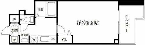 ディナスティ松屋町Ⅱ【3階】の間取り