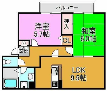 ヴァロンドール角田 A・B・C棟【1階】の間取り