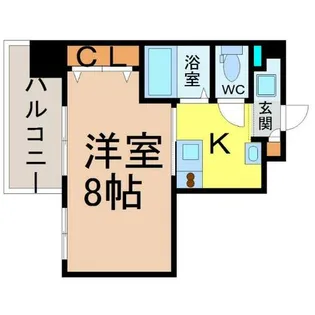 パルティール上前津【8階】の間取り