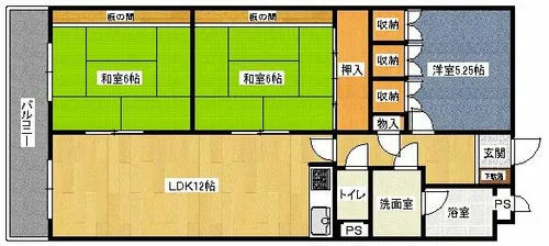 グランドパレス長居【5階】の間取り