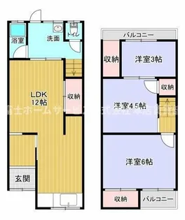 大阪府堺市北区東浅香山町1丁【テラスハウス】の間取り