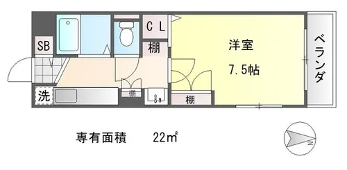 OKUNO御所東ビル【3階】の間取り
