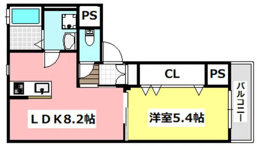 クレインコート鶴野【2-A号室】の間取り