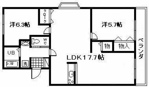 コスモ二色浜3番館【2階】の間取り