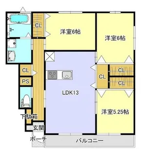 ラ・メゾン小田【103号室】の間取り