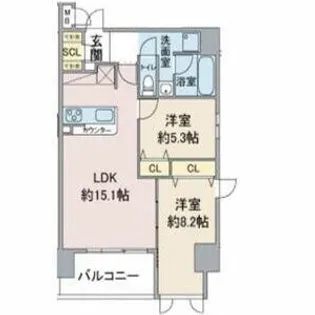 スリーアイランドタワー星ヶ丘【13階】の間取り