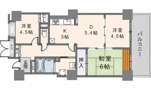 希来里【612号室】の間取り