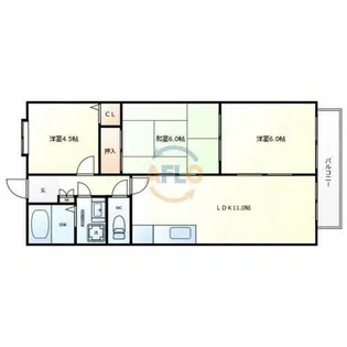 エスポワール参番館【2階】の間取り