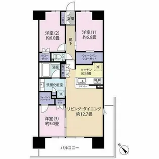 クラッシィハウス京都六地蔵ゲートテラス・ゲートタワー(0005611)【17階】の間取り