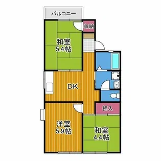 グリーンヒル小金台D棟【1階】の間取り
