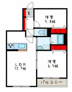 ヴィラロイヤルシティⅠ【2階】の間取り