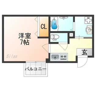 VEGAS西ノ京B【1階】の間取り