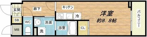 アスヴェルタワー大阪城WEST【9階】の間取り