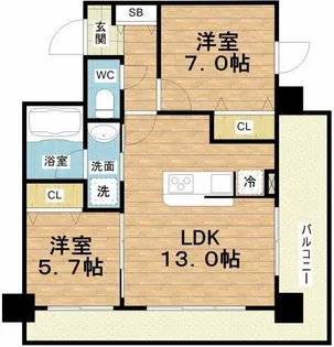 GRAND VILLASSE 福島【2階】の間取り