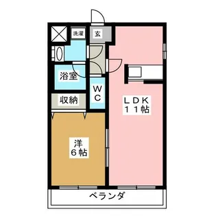 フローラYOKO【202号室】の間取り