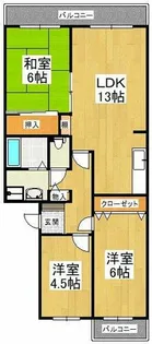 ユージィーコート巽【3階】の間取り