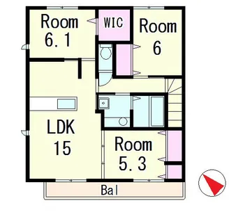 滋賀県草津市平井3丁目【アパート】の間取り
