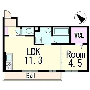 滋賀県栗東市下鈎【アパート】の間取り