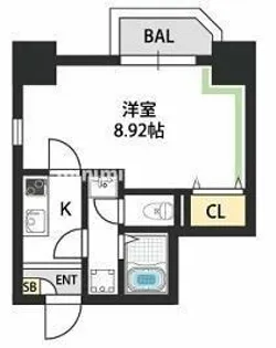プレミエール西田辺【7階】の間取り