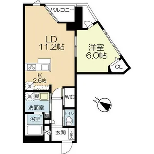 ラクレイス西新レジデンシャルタワー【1603号室】の間取り