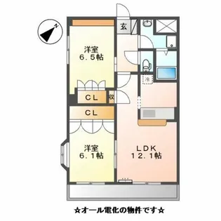 ビレッジあじき【3階】の間取り