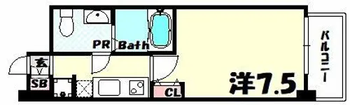 SERENiTE三宮【2階】の間取り