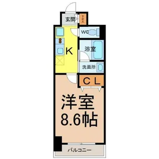 レジディア高岳【3階】の間取り