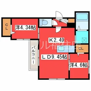 インペリアルトパーズ【3階】の間取り