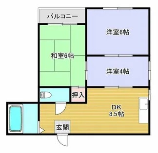 早川グリーンマンション【4階】の間取り