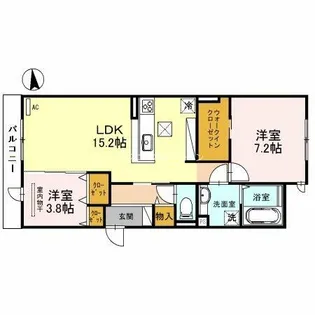 フローリッシュ2【1階】の間取り