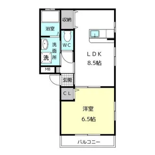 フレグランス6号館【1階】の間取り