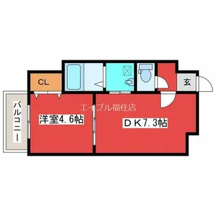 Marvin【303号室】の間取り