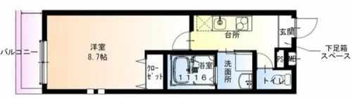 1Kの間取り画像
