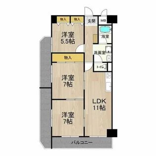サンメゾン【3階】の間取り