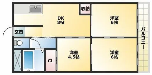 平野コーポ【4階】の間取り