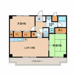 ラ・シーヌ恵我之荘【2階】の間取り