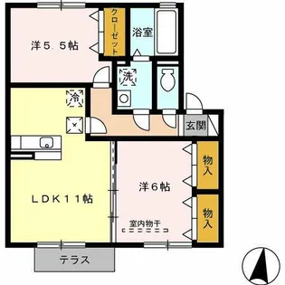 ラトンラヴール Ⅱ番館【107号室】の間取り