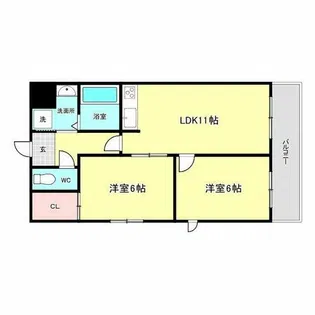 プラム九条【4階】の間取り